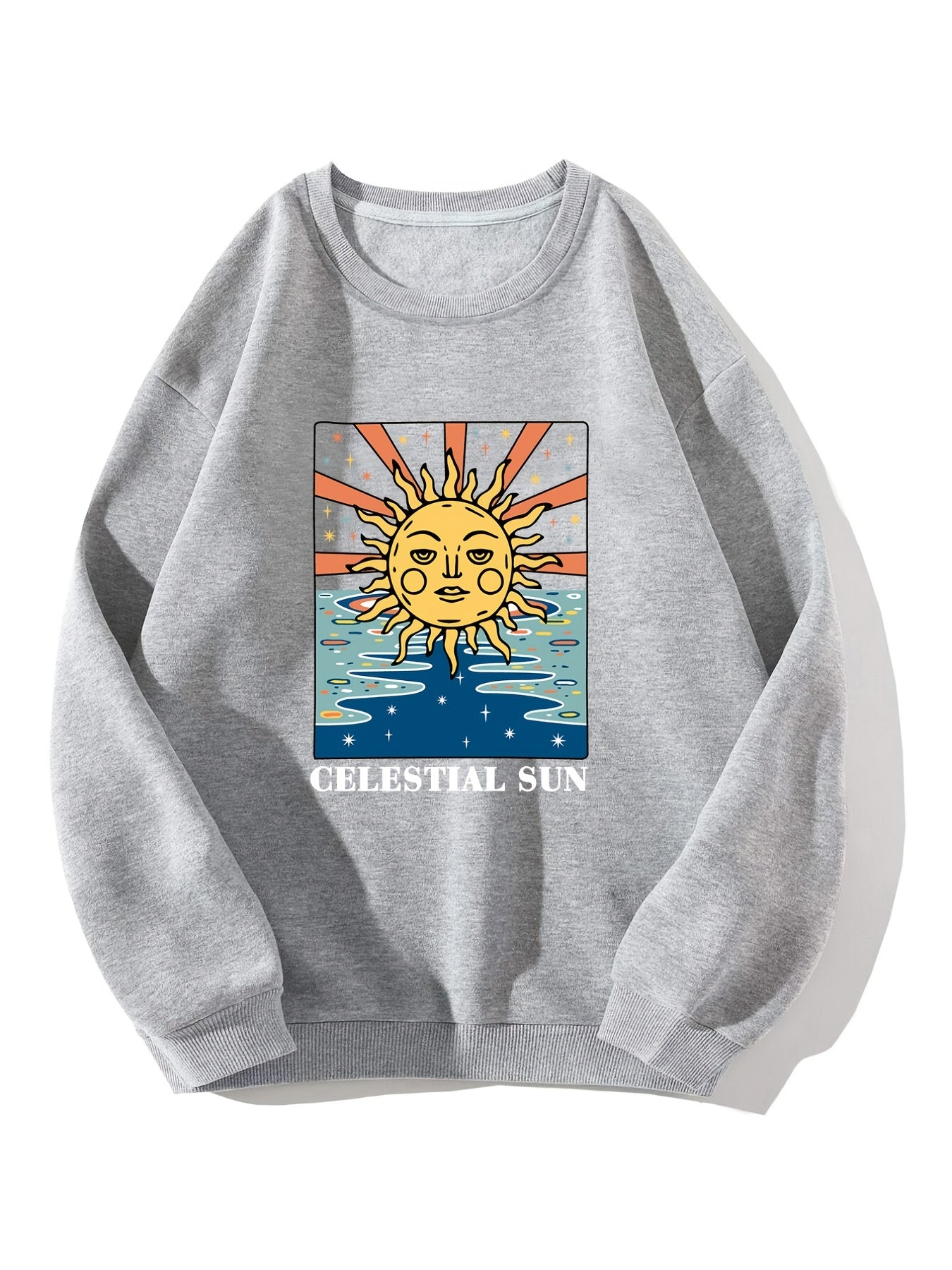 Sun Graphic Long Sleeve Round Neck Active Sweatshirt