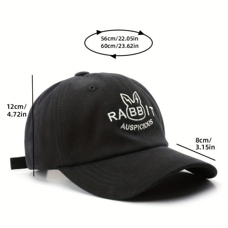 Rabbit Embroidery Baseball Cap Casual Cartoon Sun Hat Solid Sports Golf Dad Hats