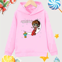 Moon Print Girls Hoodie Long Sleeve Sweatshirt