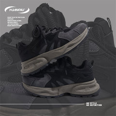 HUANQIU Women's Retro Dad Shoes Lace up Non slip Outdoor Chunky Sneakers