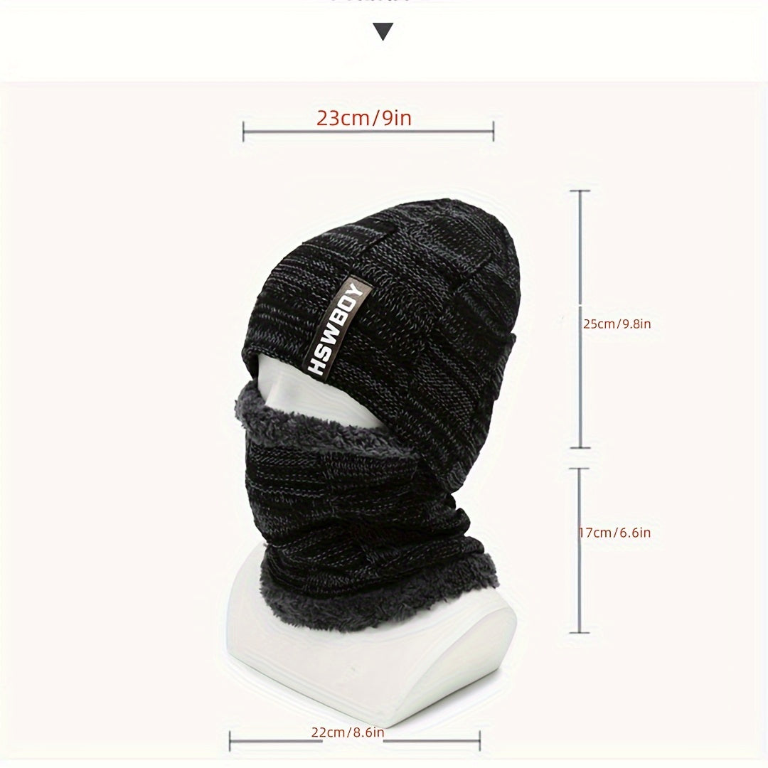 Winter Beanie Hat and Neck Gaiter Set with Ear Protection Face Cover