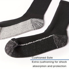 6 Pairs Mid-Calf Socks for Outdoor Activities - Shock Absorbing and Breathable