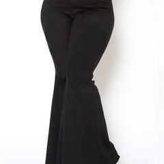 Flared Leg Jeans - Button Fly High Waist Denim