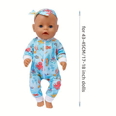 Onesie Headband Doll Clothes for 43-45cm Dolls