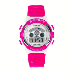 Kids Electronic Night Glow Wrist Watch Colorful Digital
