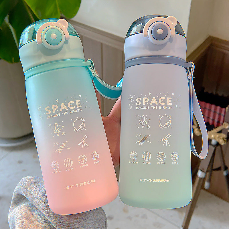 1pc 21 3oz 630ml Portable Plastic Cup Gradient Outdoor Sports Water Bottle