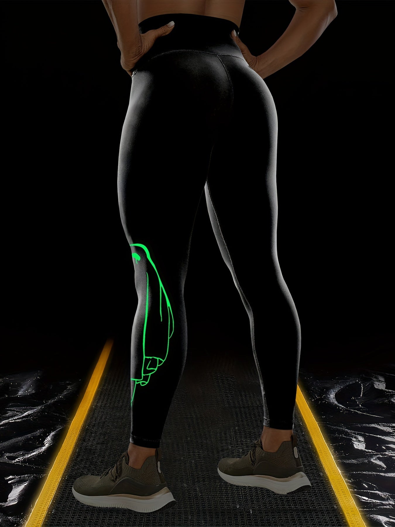 Ghost Printed Yoga Leggings for Halloween High Waist Workout Running