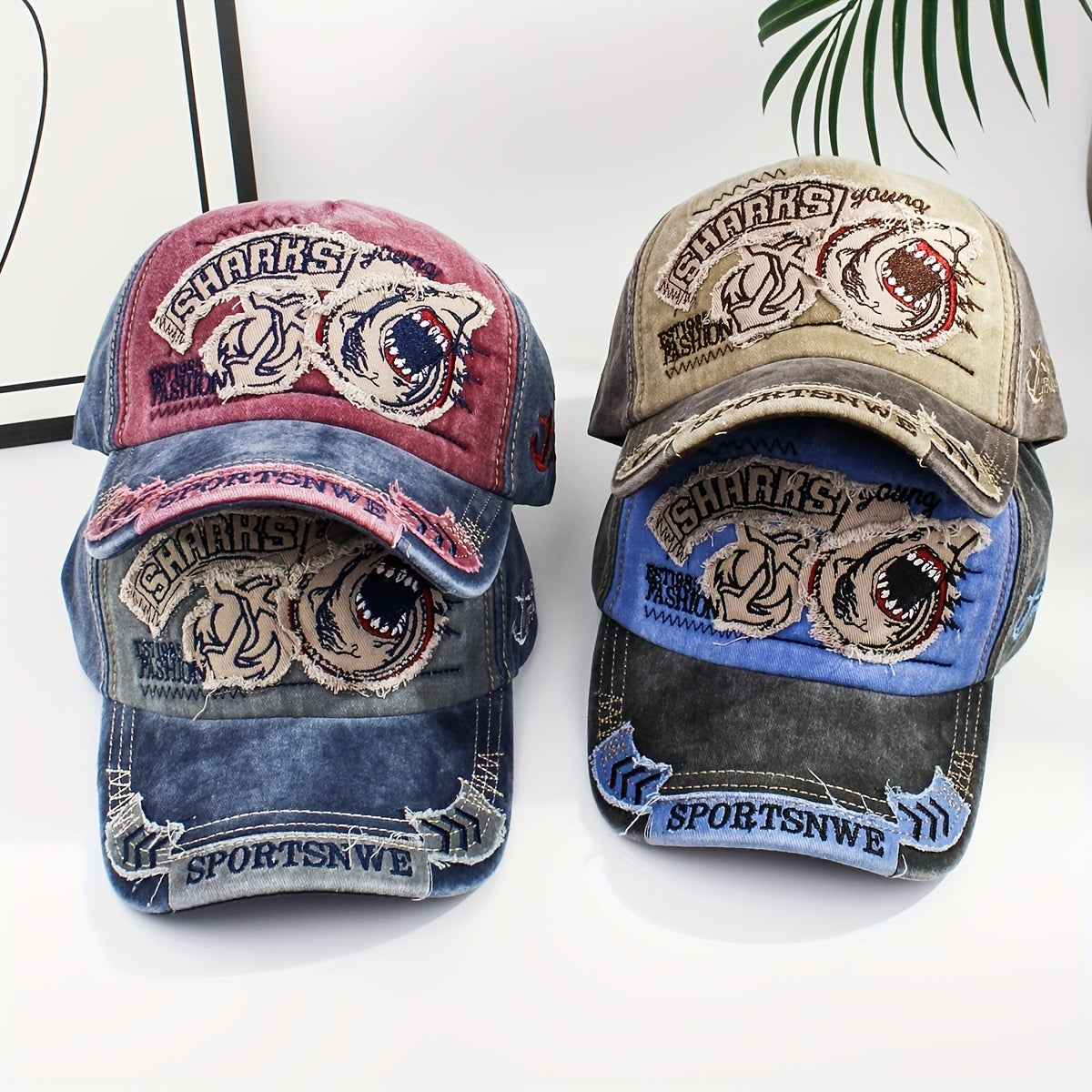 Breathable Shark Embroidery Baseball Cap for Men & Women