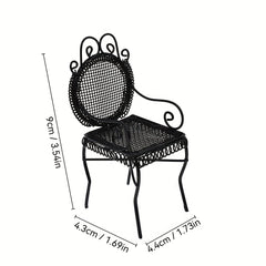 Dollhouse 1:12 Outdoor Garden Furniture Octagonal Iron Table and Chair Set