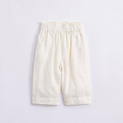 Girls Summer Elastic Linen Pants Assorted Colors Kids Lace Waist