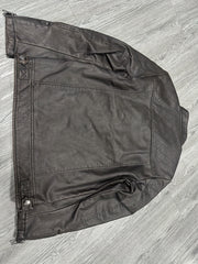 PU Biker Jacket Men's Casual Zipper Pockets Stand Collar Faux Leather Jacket