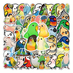 50pcs Parrot Pattern Stickers Waterproof for Water Bottles Laptop