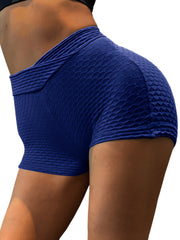 Textured Yoga Shorts High Waist Lifting Shorts Women's Clothing