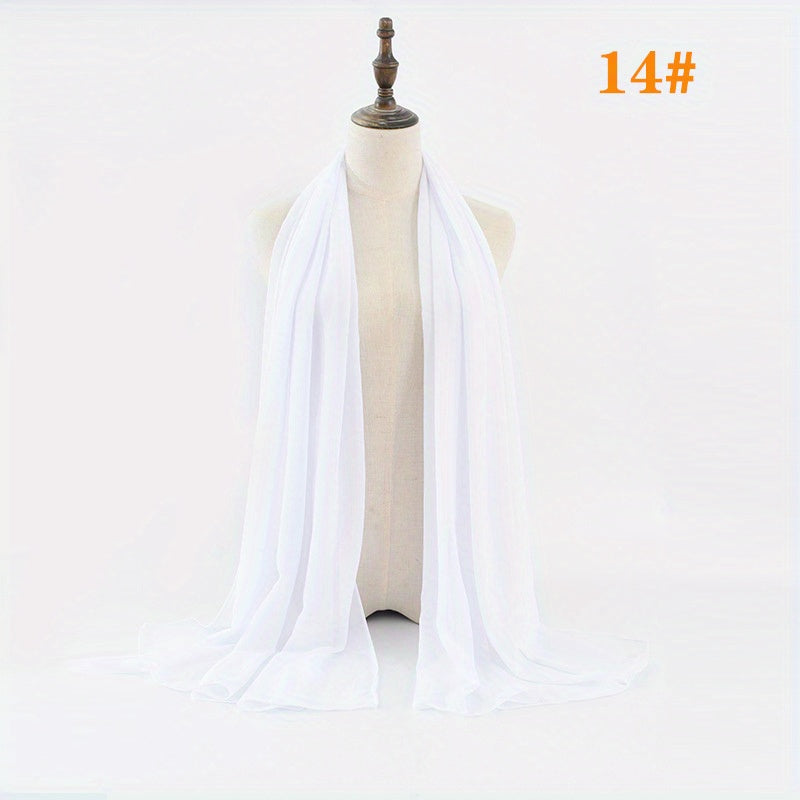 Candy Chiffon Scarf Breathable Shawl Casual Head Wrap Turban