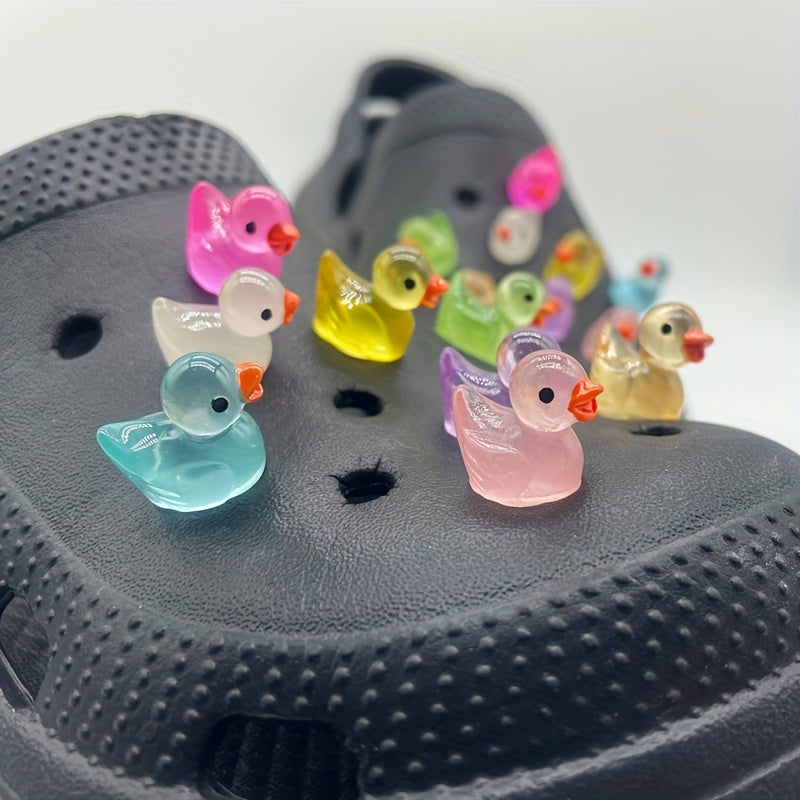 16pcs Luminous Duck Shoe Charms for Sandals Clogs - Brighten Your Steps