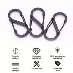 10pcs Stainless Steel S Type Carabiner Backpack Hanging Buckle Keychain