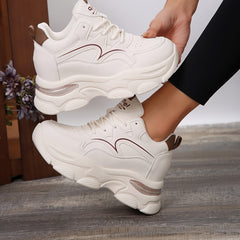 Women's Waterproof Platform Sneakers Round Toe Casual Sports Shoes