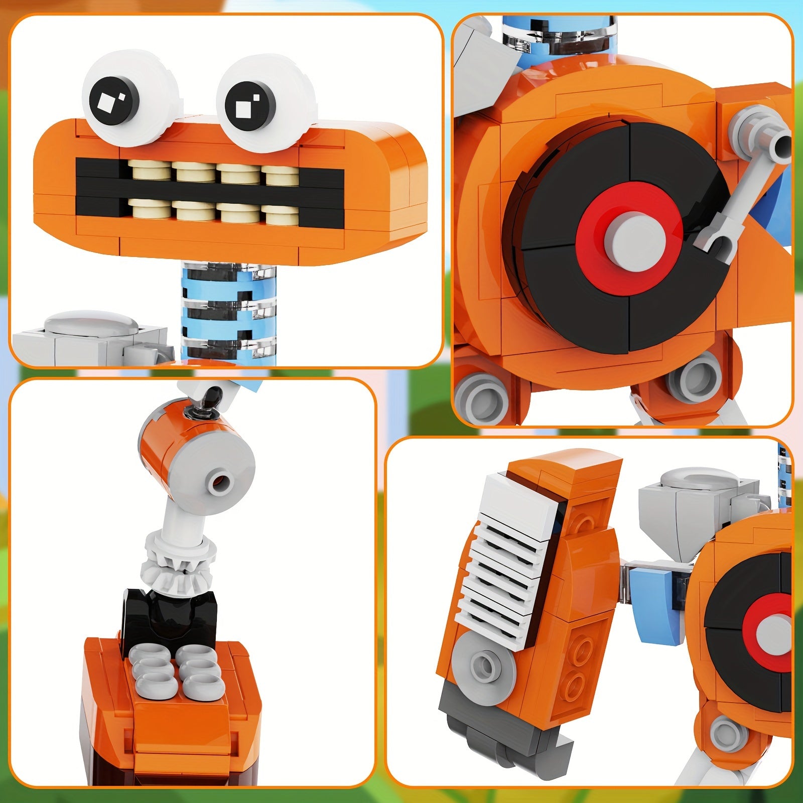 305pcs My Singing Monster Orange Monster Building Blocks Toy
