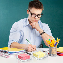 Clear Acrylic Sticky Notepad Holder - Desk Accessories