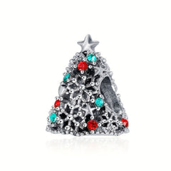 Vintage Christmas Tree Inlaid Rhinestone Charm for DIY Bracelets Necklaces
