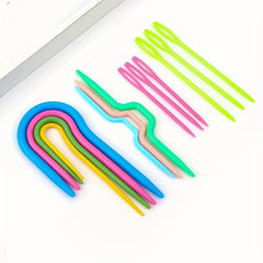U Shape Cable Stitch Holders, Set of 3, Large Eye Plastic Needles