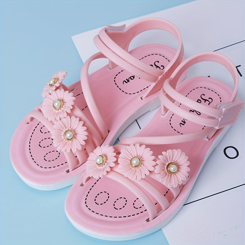 JIAGEYA Flower Open Toe Sandals For Girls