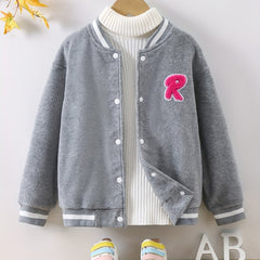 Girls Casual Fleece Varsity Jacket Warm Winter Clothes