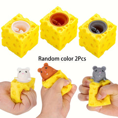 4 Pcs Squeeze Mouse Cheese Toy - Fun Kids' Birthday Gift