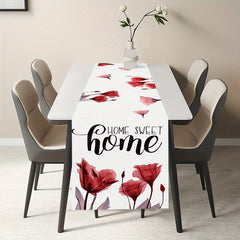 Polyester Table Runner Tulip Flower Decorative Kitchen Dinning Table Flag