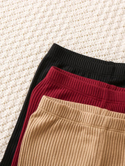 Toddler Girls Flare Leg Ribbed Knit Pants Set