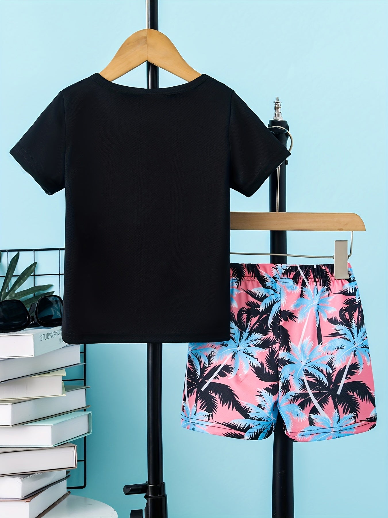 Boys Trees Print Casual Outfit T-shirt & Shorts Kids Summer Clothes S