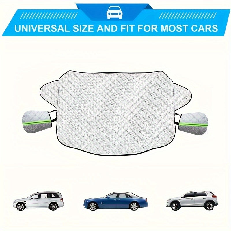 Car Windshield Snow Cover 4 Layers Frost Protection Magnetic Edges