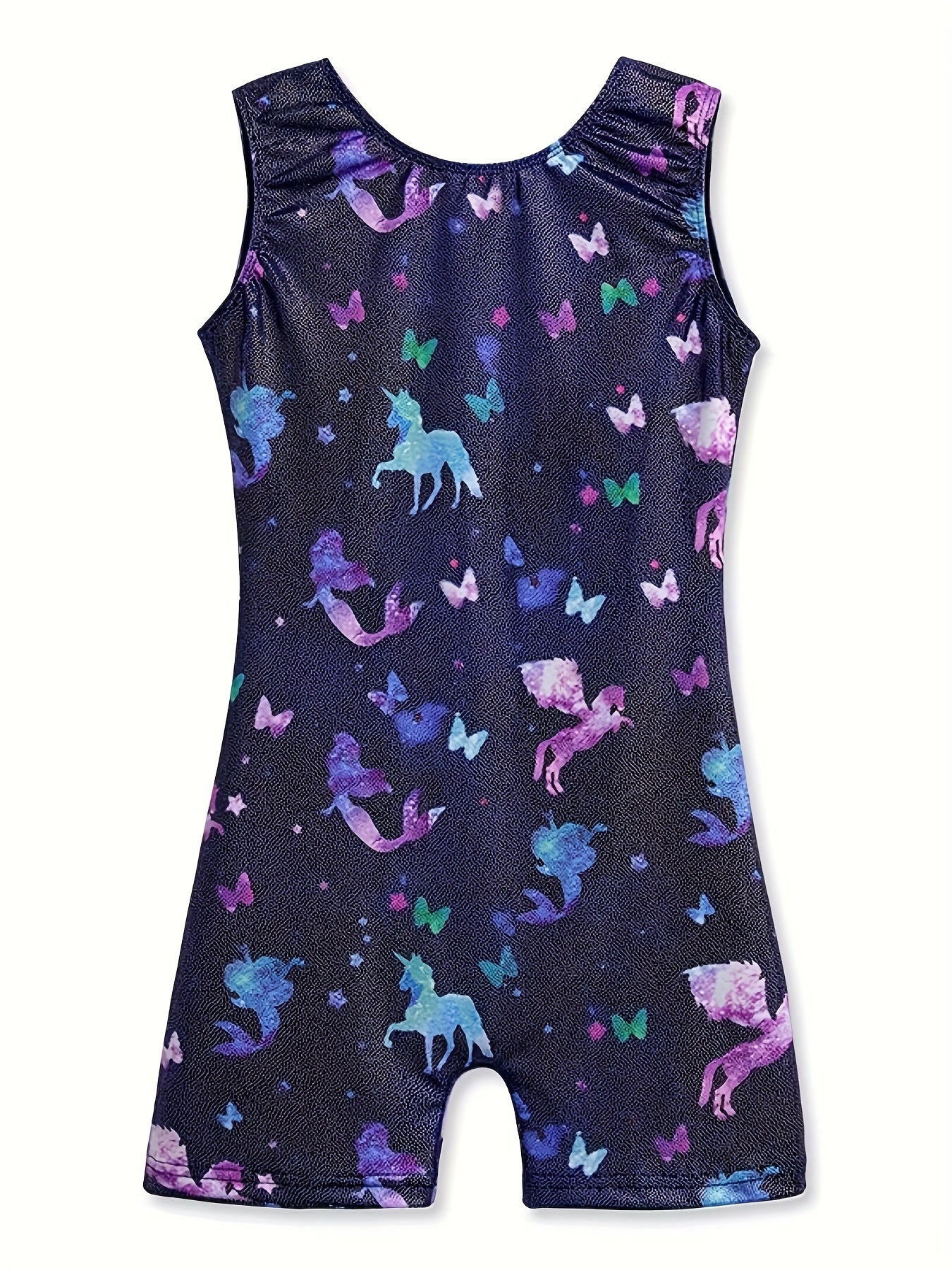 Unicorn & Mermaid Graphic Ballet Leotard Dance Suit for Girls