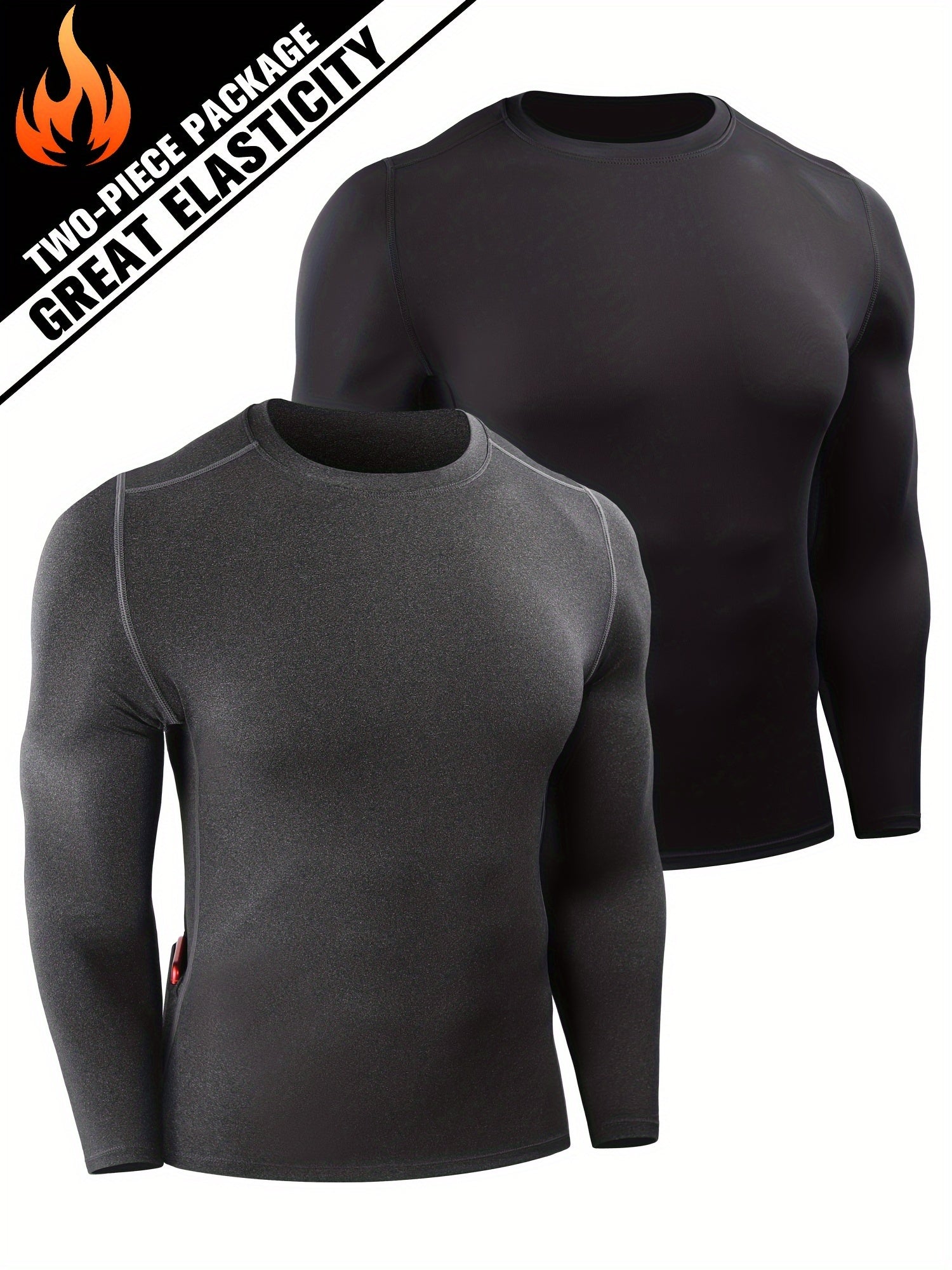 Men's Compression Long Sleeve T-Shirt High Stretch Quick Dry Fitness Training