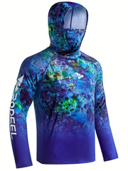 Men's Camo UPF 50 Sun Protection Hoodie Long Sleeve Quick Dry