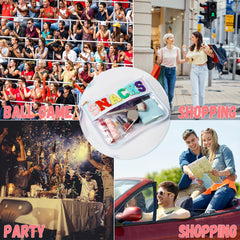 Chenille Letter Clear Zipper Pouch Waterproof Cosmetic Bag