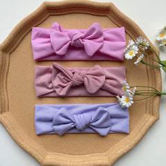 3pcs Plain Bow Hairband Soft Comfortable Headband