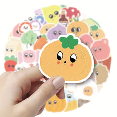 50pcs Cream Style Food Graffiti Stickers for Laptop Helmet Water Cup