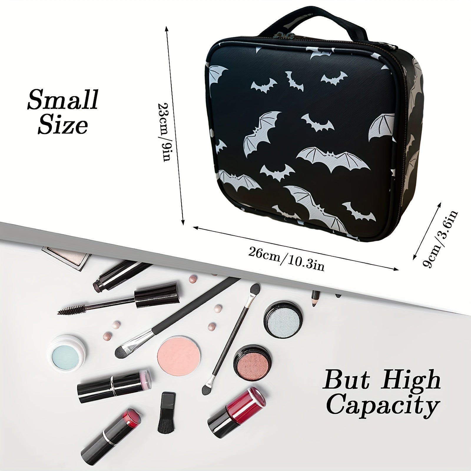 Bat Makeup Bag Travel Makeup Bag Bat Cosmetic Bag Portable Gothic Makeup Bag