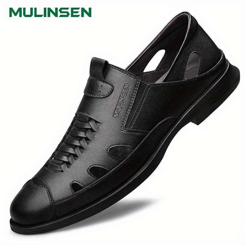 Men's Leather Sandals Breathable Anti-slip Outdoor Walking Sandals