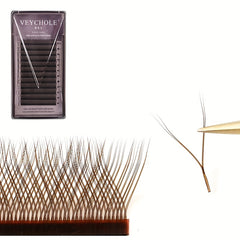 12 Rows YY Shape Cluster Lashes Natural Long Eye Lash Extension