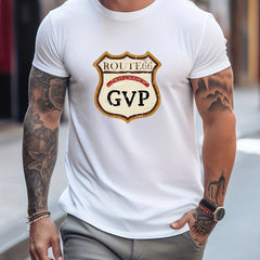 Retro Pattern Print Men's Graphic Crew Neck Active T shirt