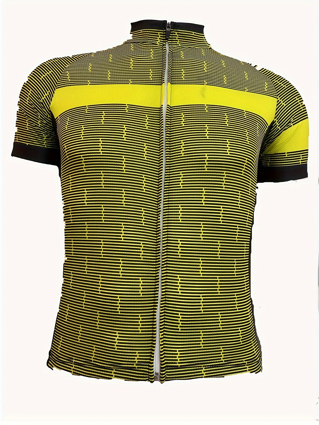 Men's Geometric Pattern Cycling Jersey Long Sleeve Crew Neck Shirt