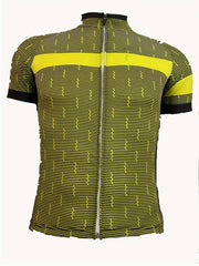 Men's Geometric Pattern Cycling Jersey Long Sleeve Crew Neck Shirt