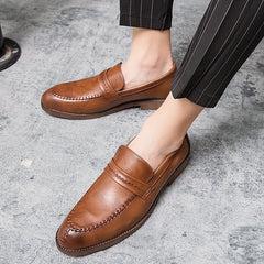 Men's Stitch Detail Loafer Shoes Comfy Non slip Slip On Shoes