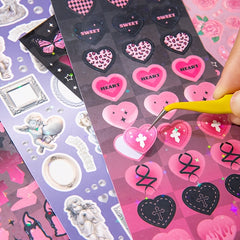 30 Sheets Laser Alphabet Number Stickers for Scrapbooking