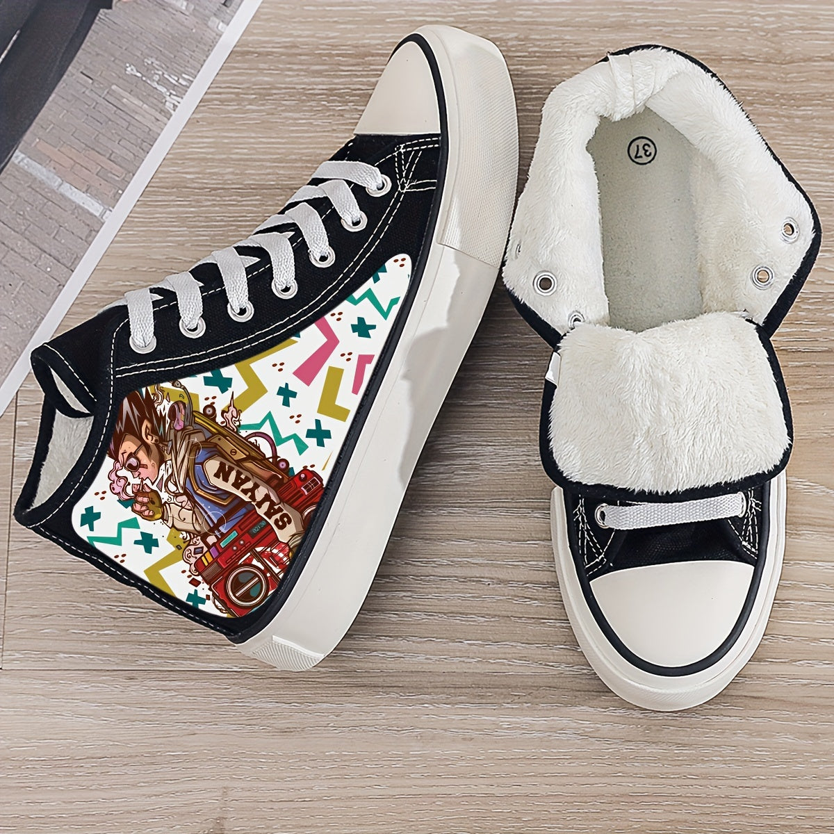 Girl's Cartoon High Top Skate Shoes Cute Non Slip Sneakers