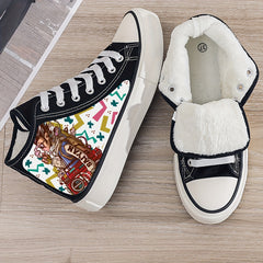 Girl's Cartoon High Top Skate Shoes Cute Non Slip Sneakers