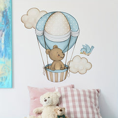 Hot Air Balloon Bear Wall Sticker - Home Bedroom Decor