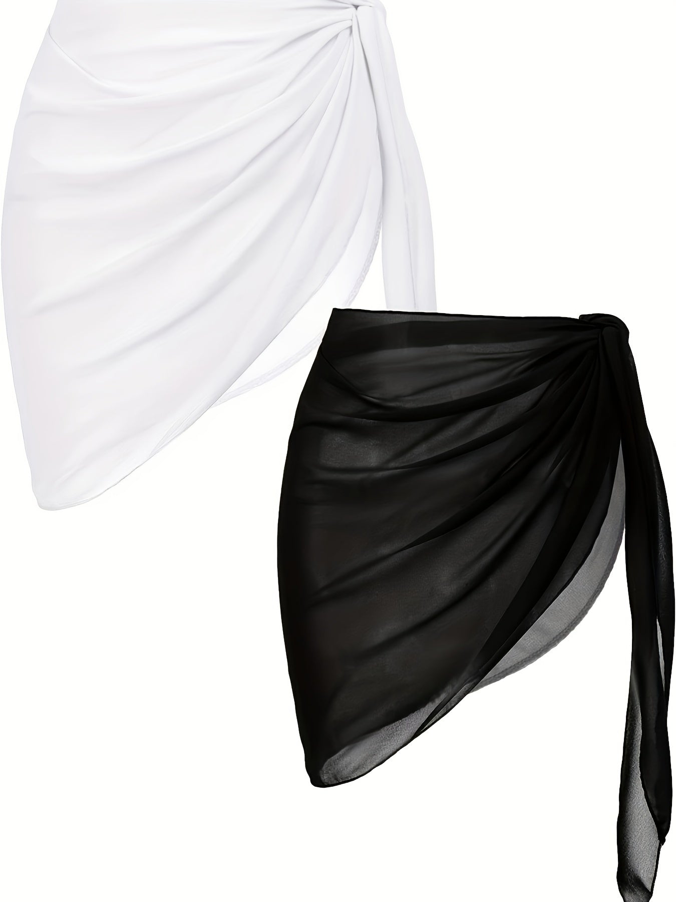 Boho 2-Piece Beach Wear Wrap Skirts Leopard & Solid Sarongs